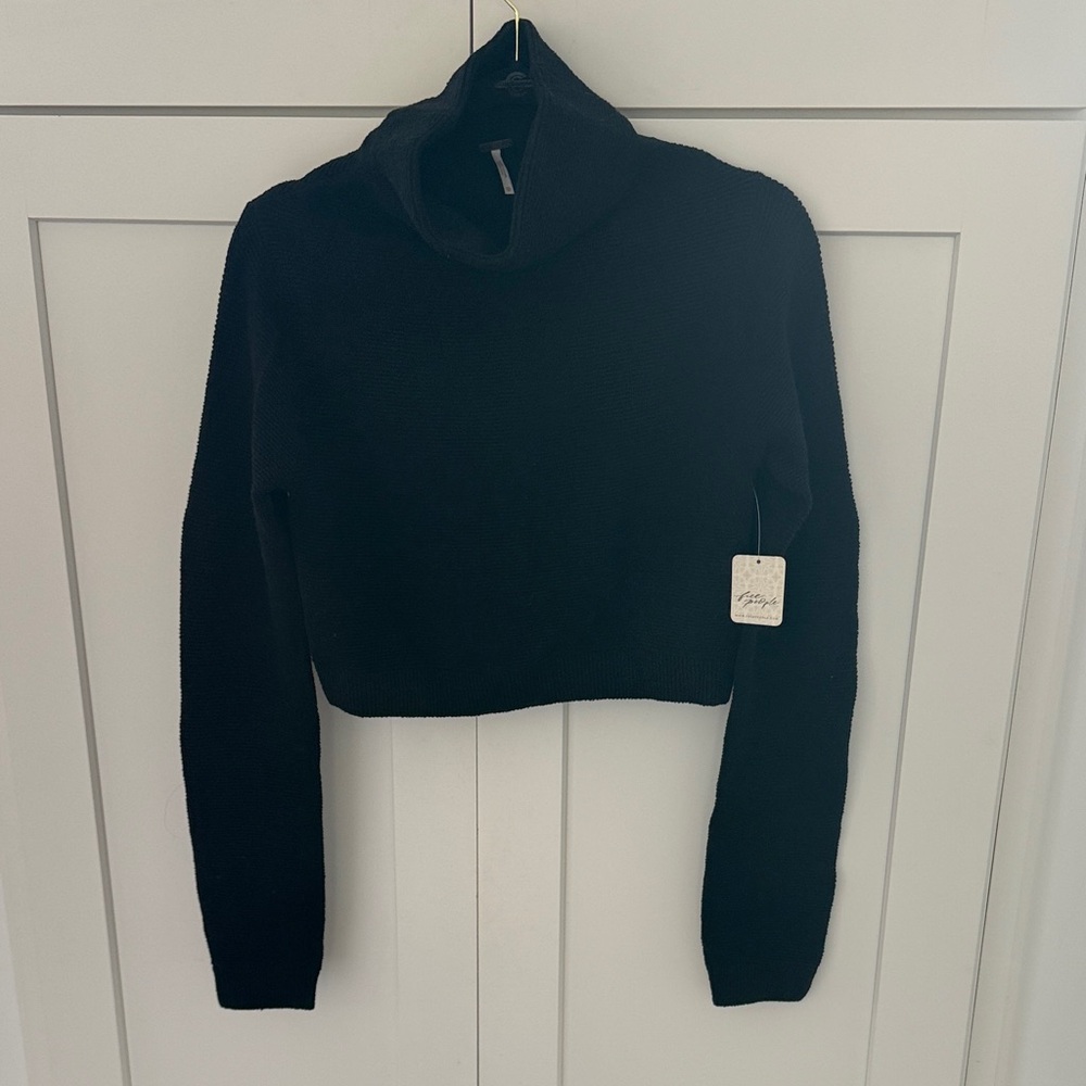 Free People Cropped Ottoman Mock Neck Pullover